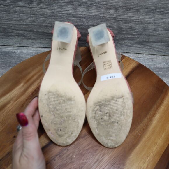 Cape Robbin Shoe Womens Size 7 Ankle Strap Pink Clear Chunky Zipper Heels Maria - Picture 9 of 11